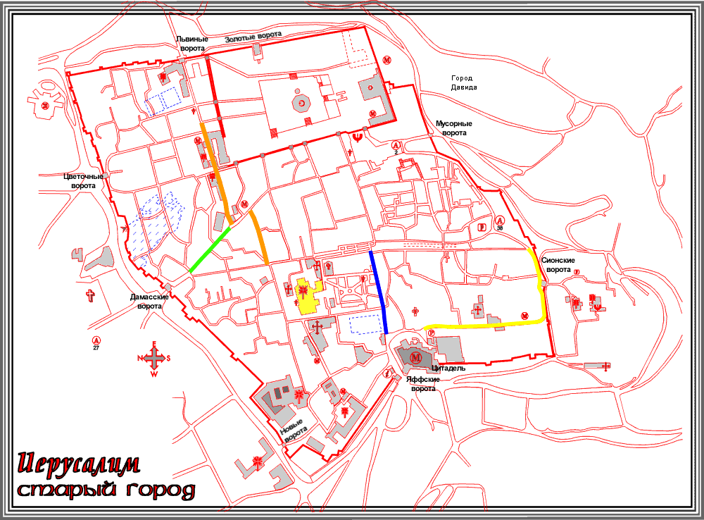 Old city Jerusalem Map